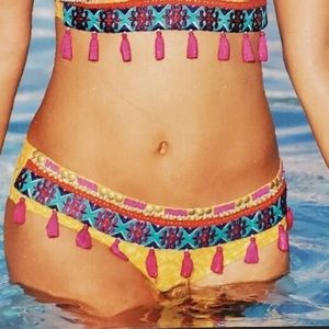 Ondademar - embroidery bikini bottom boho style - size S